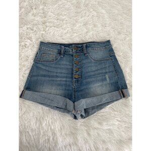 Arden B Womens Denim Button-Fly High-Waisted Shorts Size 6